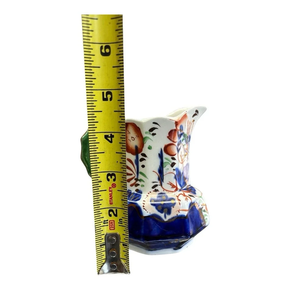 Early Gaudy Ironstone Pitcher With Unusual Handle - Ex. cond.
